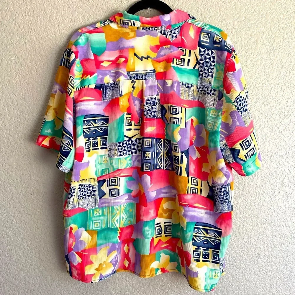 Alfred Dunner Bold Patchwork Blouse – Size 16 - Picture 5 of 9